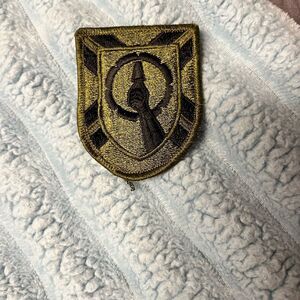 Embroidered Shield Patch in Gold and Black